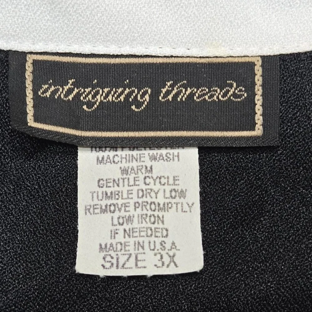 Vintage Intriguing Threads Blazer Womens Plus 3X Black‎ White Jacket Old Money